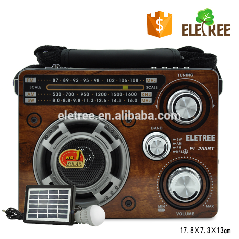 EL-255BT solar powered radio with am fm sw usb sd card slot